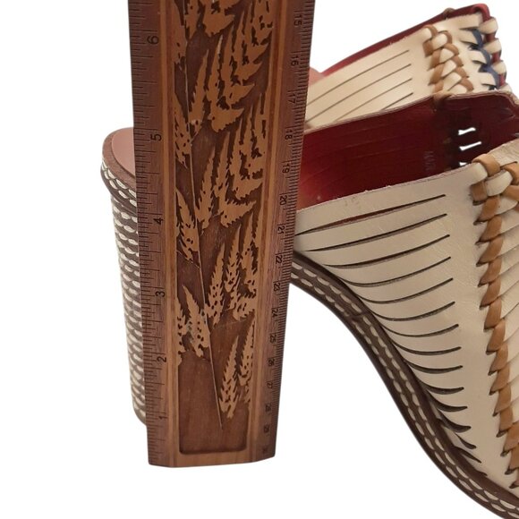 Tory Burch Pecha Woven Leather Mules in Dulce De Leche SZ 8 - Picture 13 of 13